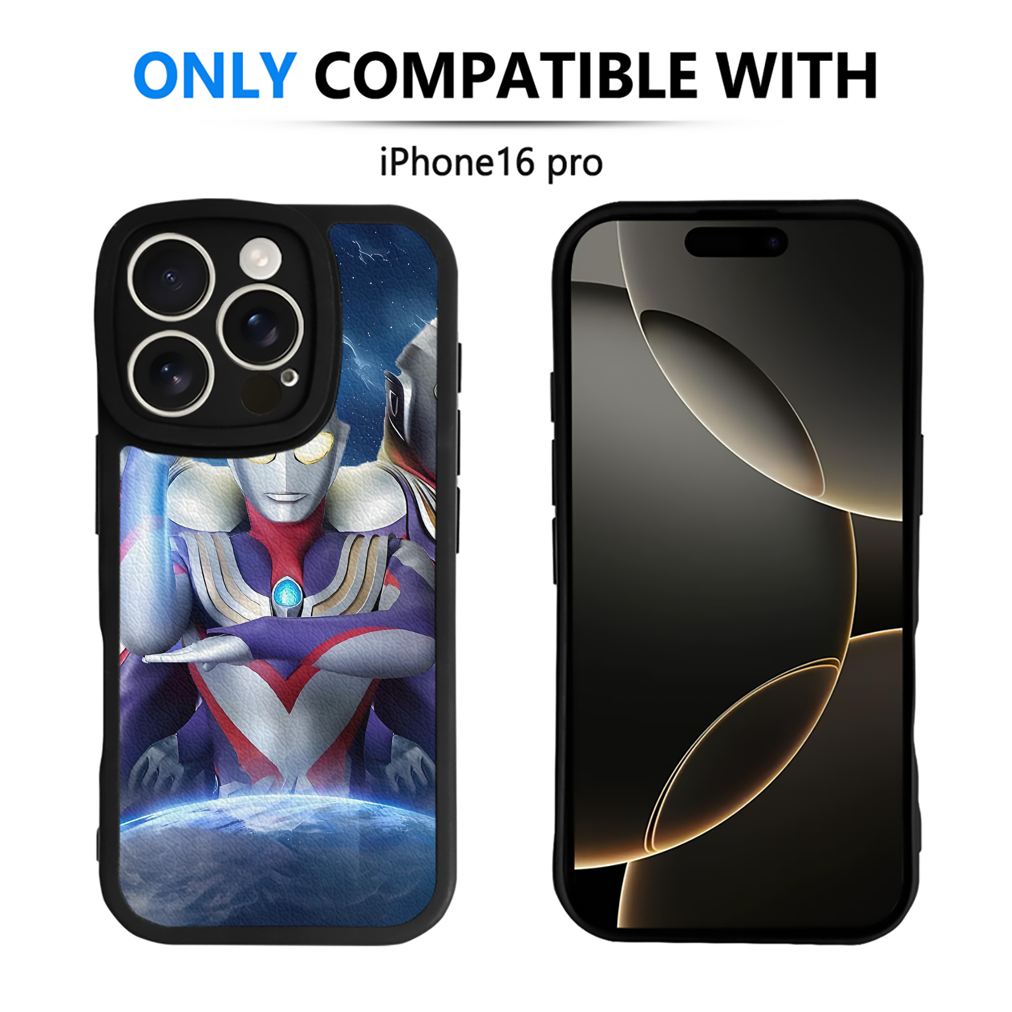 （画像用） ウルトラマン Ultraman 【iPhone 16シリーズ対応】シリコンスマホケース（レザー調） 材質：シリコン